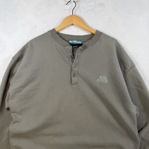 Vintage Big Dogs Pullover Henley Sweater Embroidered Logo Men's Size XL
